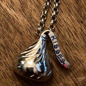 Sterling Silver Hershey's Kiss on Chain in original box